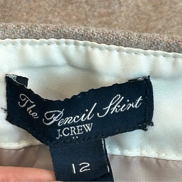 J Crew tan brown beige wool pencil skirt Sz 12 - Picture 6 of 12